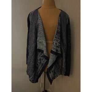 Miami Aztec Tribal Print Women's Waterfall Sweater Small Southwestern Cozycore